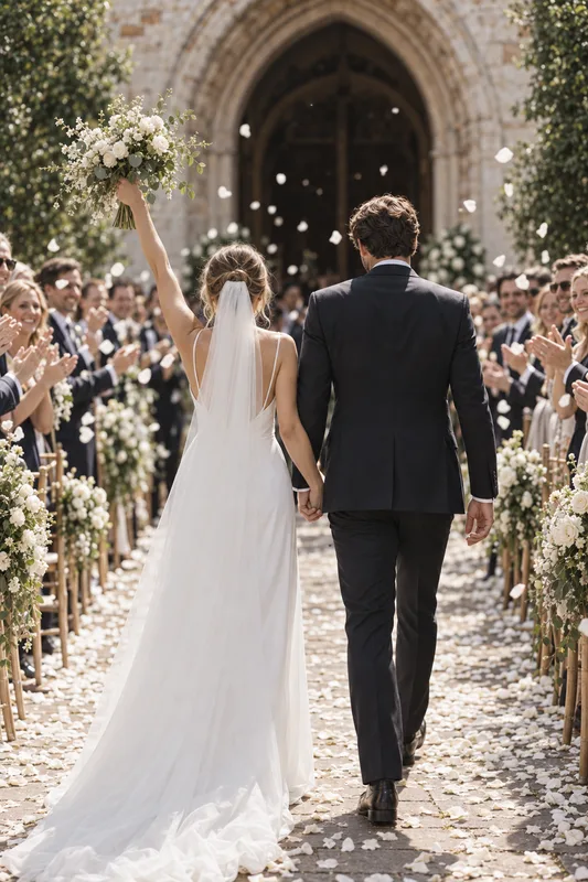 A moment from Chloe and James's wedding ceremony