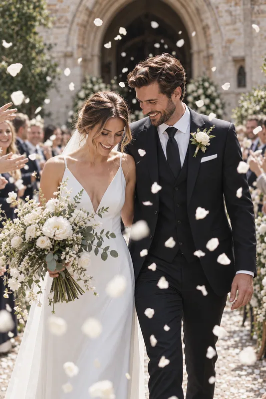Chloe and James sharing a quiet moment on their wedding day